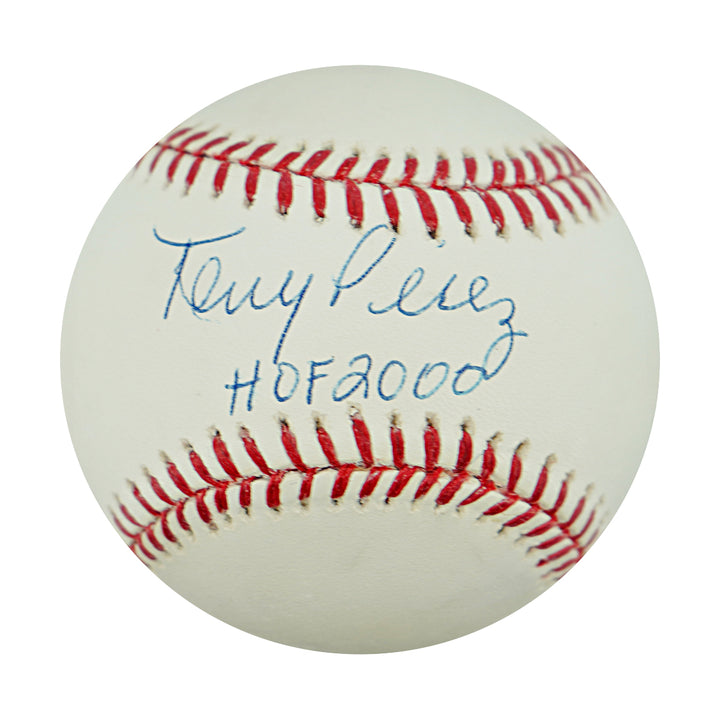 Tony Perez Cincinnati Reds Autographed Inscribed OMLB Baseball Steiner COA