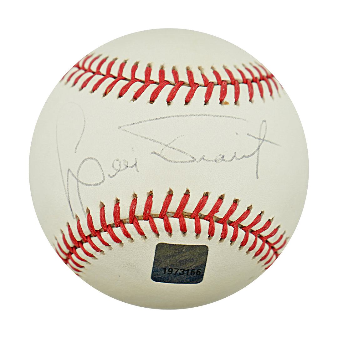 Louis Tiant Boston Red Sox Autographed OMLB Baseball Topps AUTH