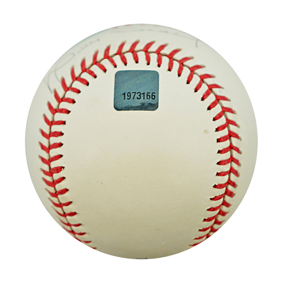 Louis Tiant Boston Red Sox Autographed OMLB Baseball Topps AUTH