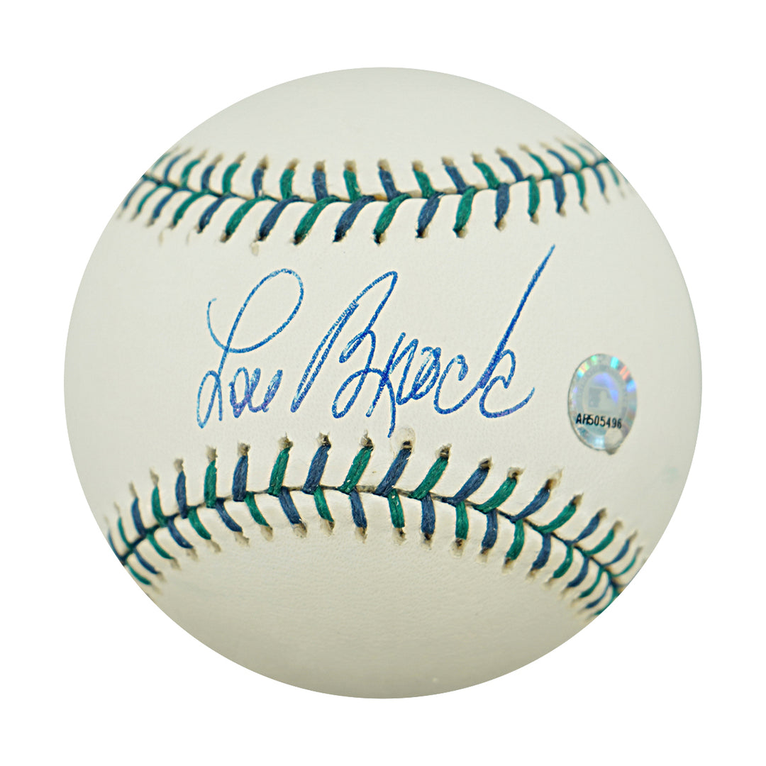Lou Brock St Louis Cardinals Autographed 2001 ASC Logo Baseball MLB AUTH