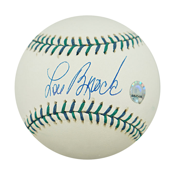 Lou Brock St Louis Cardinals Autographed 2001 ASC Logo Baseball MLB AUTH