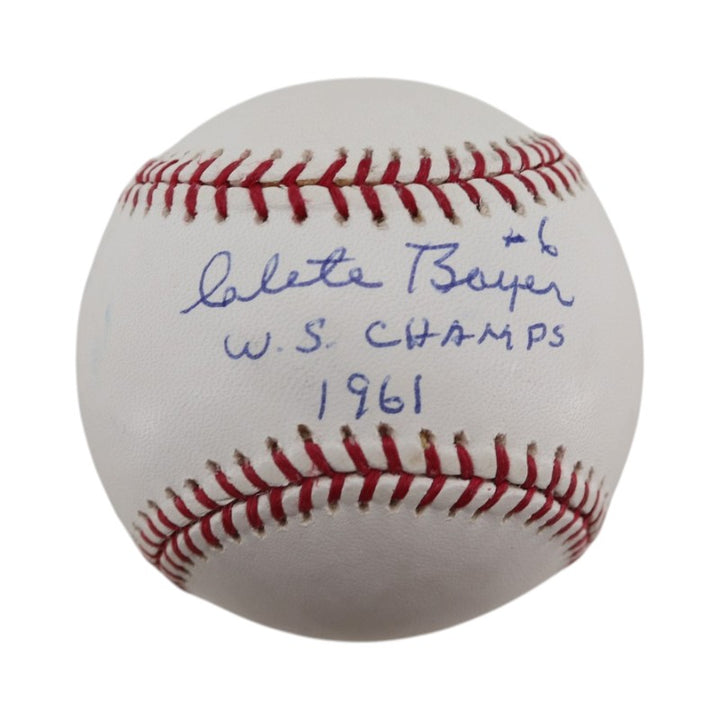 Clete Boyer New York Yankees Autographed Inscribed OMLB Baseball JSA COA
