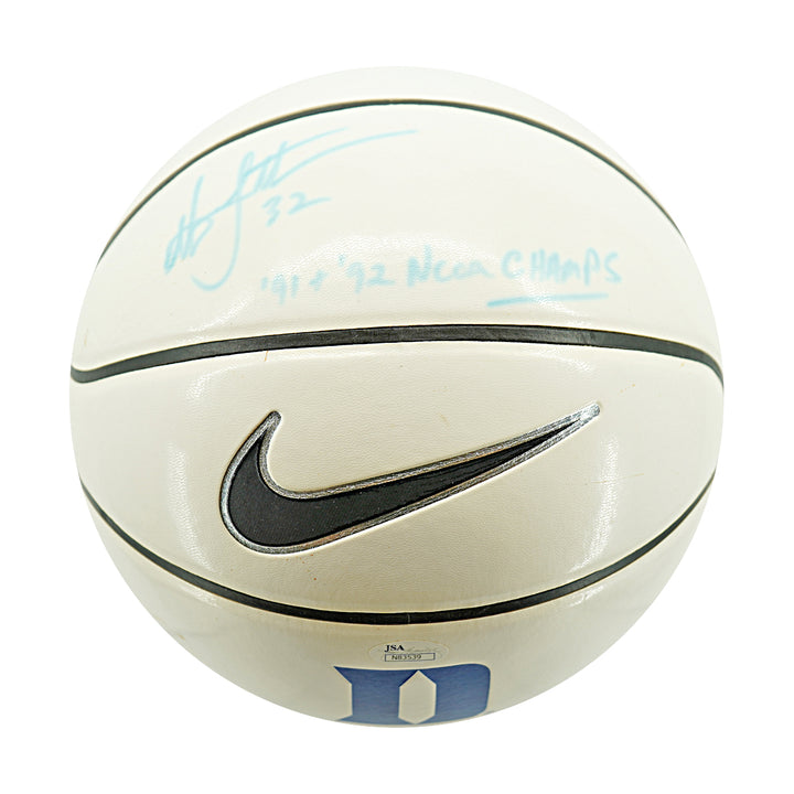 Christian Laettner Duke University Autographed Inscribed Nike Duke Basketball JSA Holo