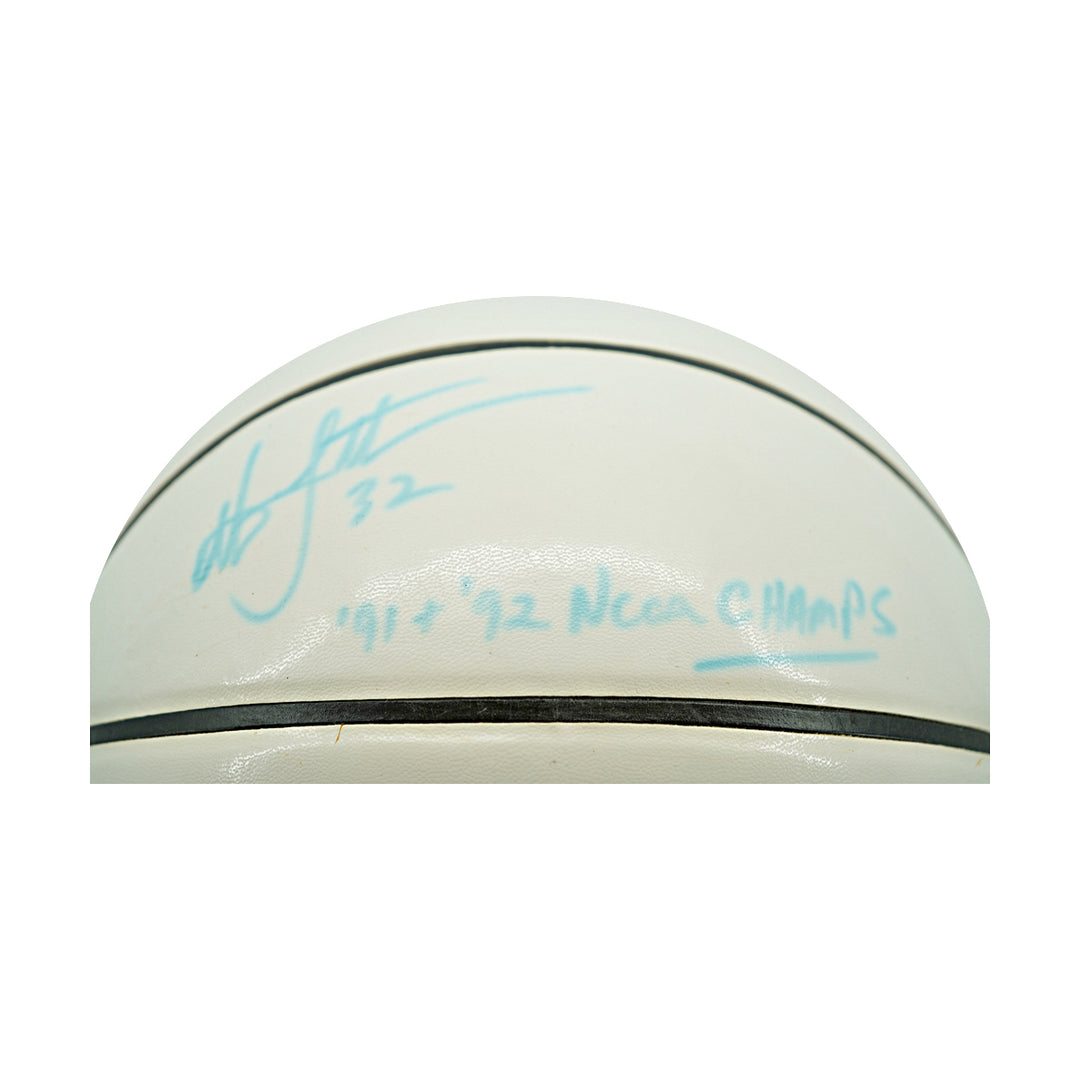 Christian Laettner Duke University Autographed Inscribed Nike Duke Basketball JSA Holo