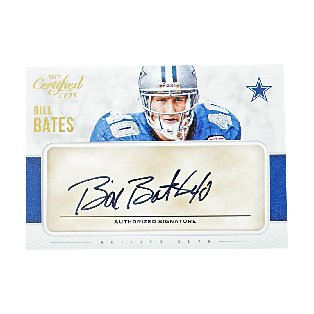 Bill Bates Dallas Cowboys Autographed 2017 Donruss Certified Cuts Football 08/25 Card