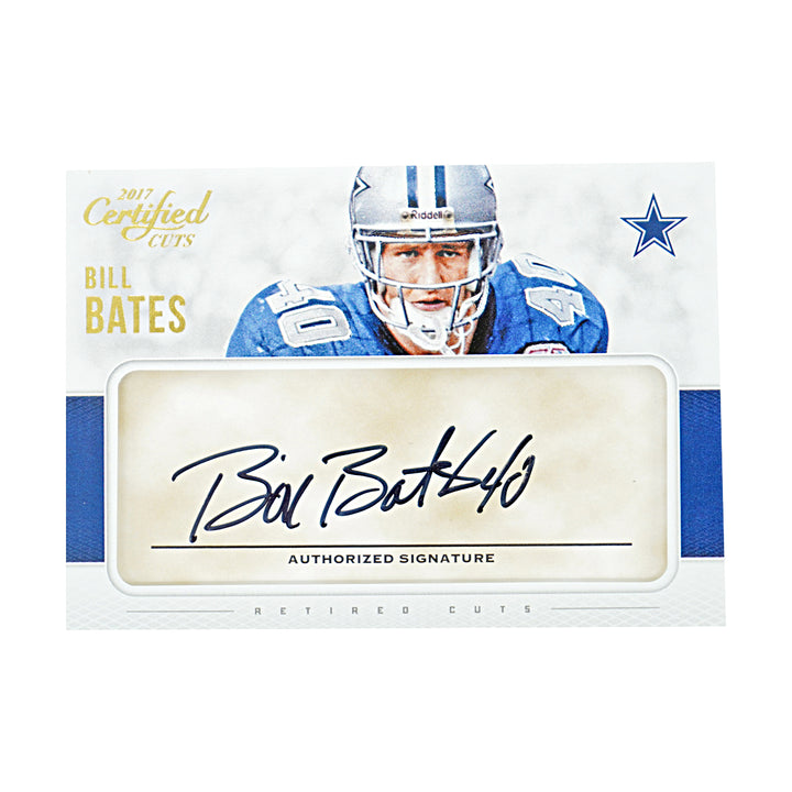 Bill Bates Dallas Cowboys Autographed 2017 Donruss Certified Cuts Football 08/25 Card