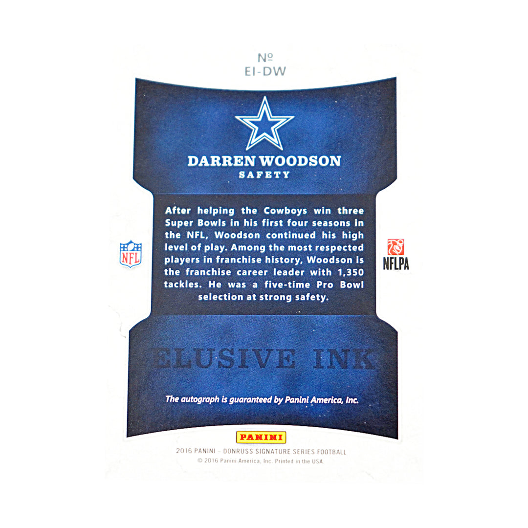 Darren Woodson Dallas Cowboys Autographed 2016 Donruss Signature Series Card
