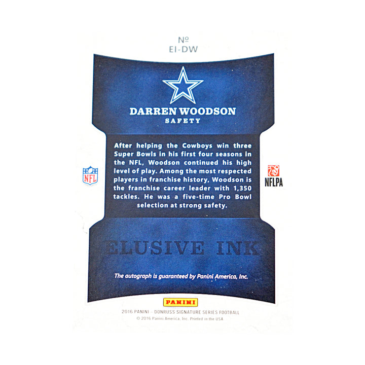 Darren Woodson Dallas Cowboys Autographed 2016 Donruss Signature Series Card