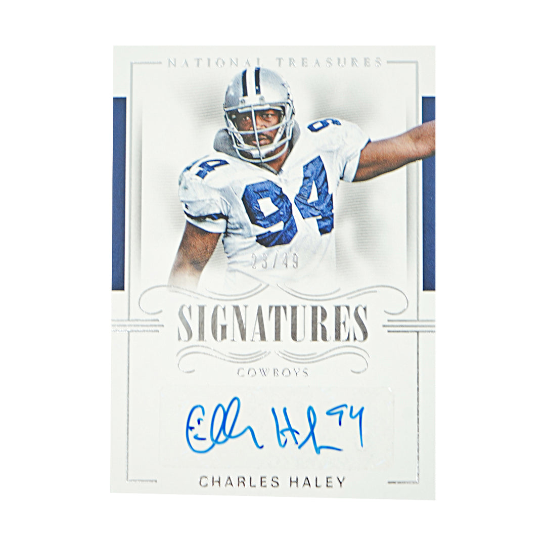 Charles Haley Dallas Cowboys Autographed 2017 Panini National Treasures Football Card