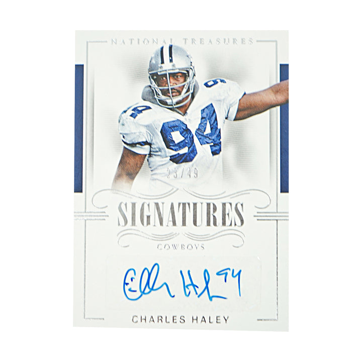 Charles Haley Dallas Cowboys Autographed 2017 Panini National Treasures Football Card