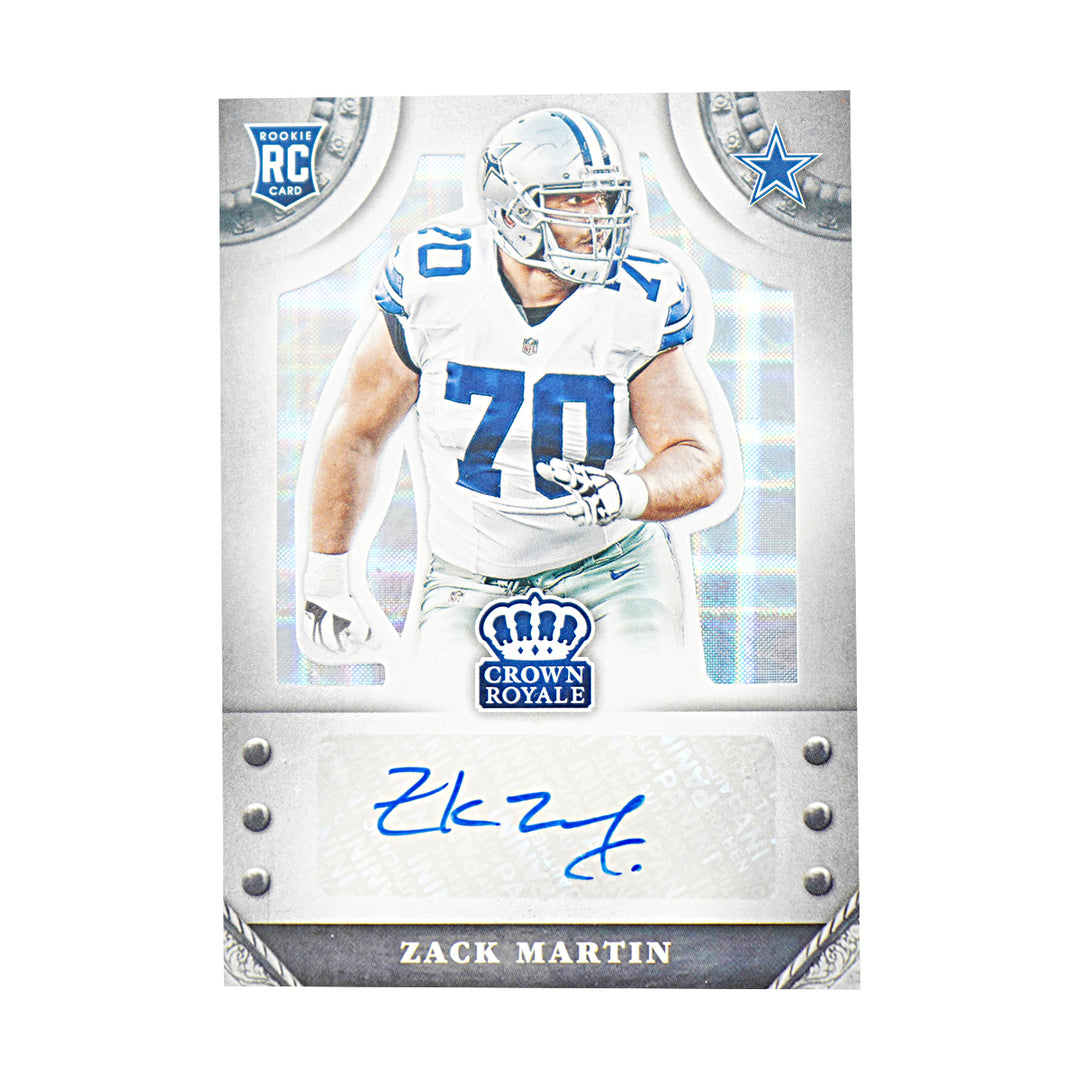 Zack Martin Dallas Cowboys Autographed RC 2014 Panini Crown Royal Football 75/75 Card