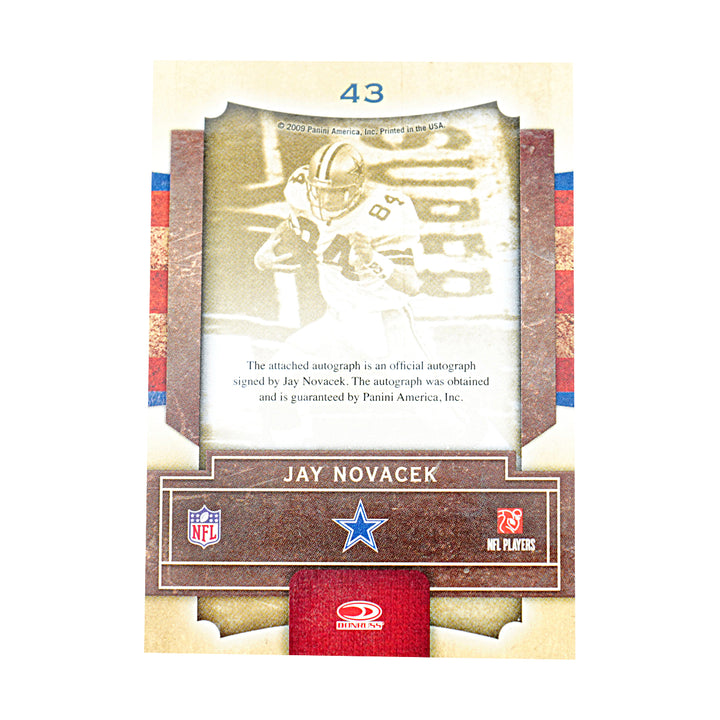 Jay Novacek Dallas Cowboys Autographed 2009 Donruss Playoff Contenders Card