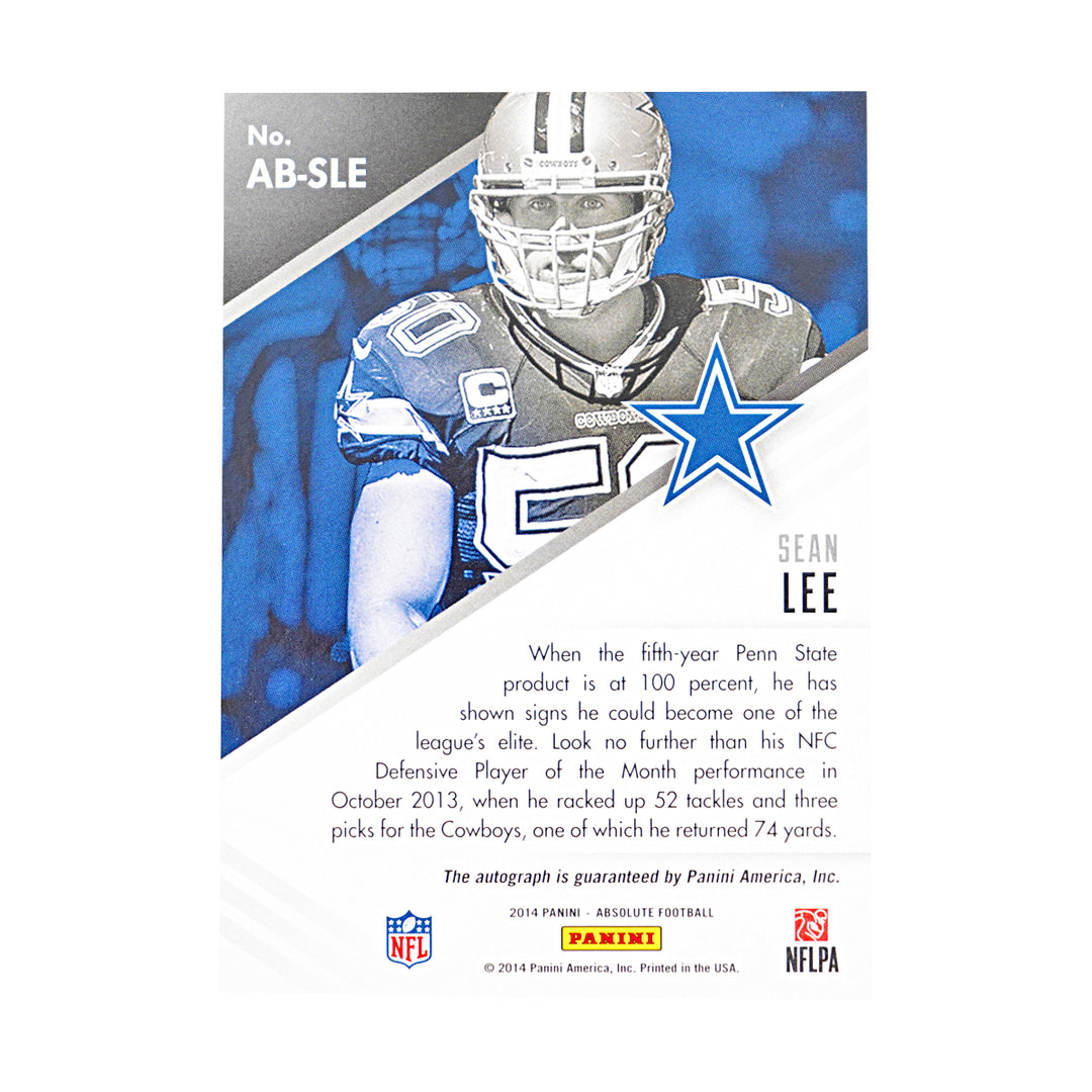 Sean Lee Dallas Cowboys Autographed 2014 Panini Absolute Football Card