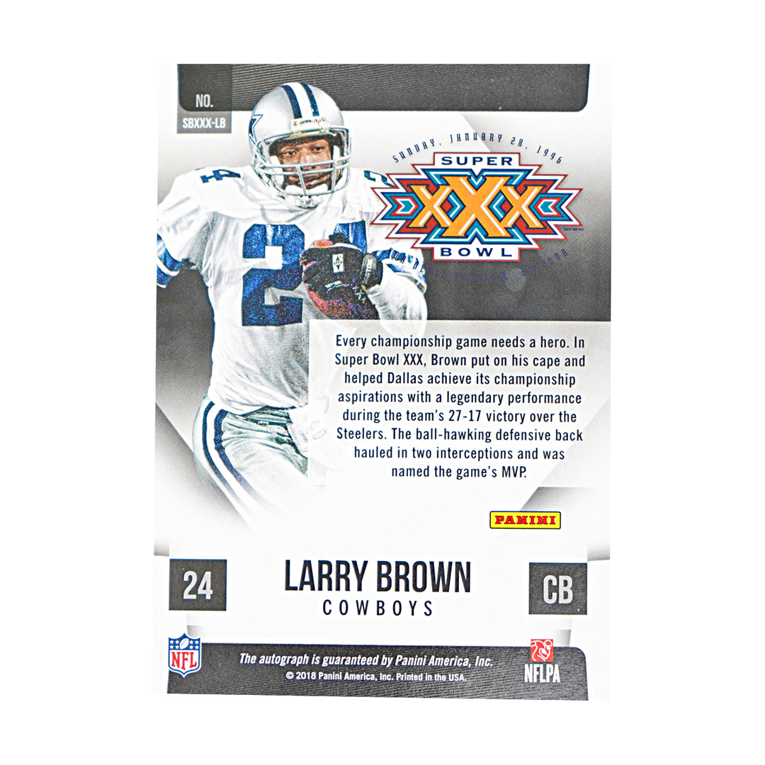 Larry Brown Dallas Cowboys Autographed 2018 Panini Football Card