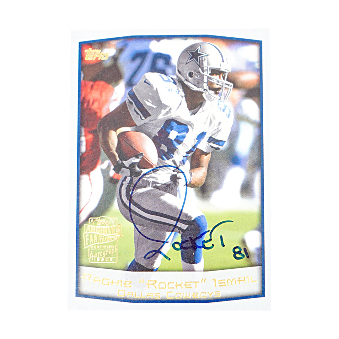 Raghib "Rocket" Ismail Dallas Cowboys Autographed Topps Football Card