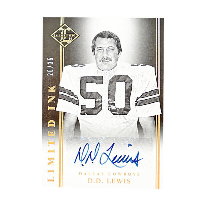D.D. Lewis Dallas Cowboys Autographed 2014 Panini Limited Football 20/25 Card