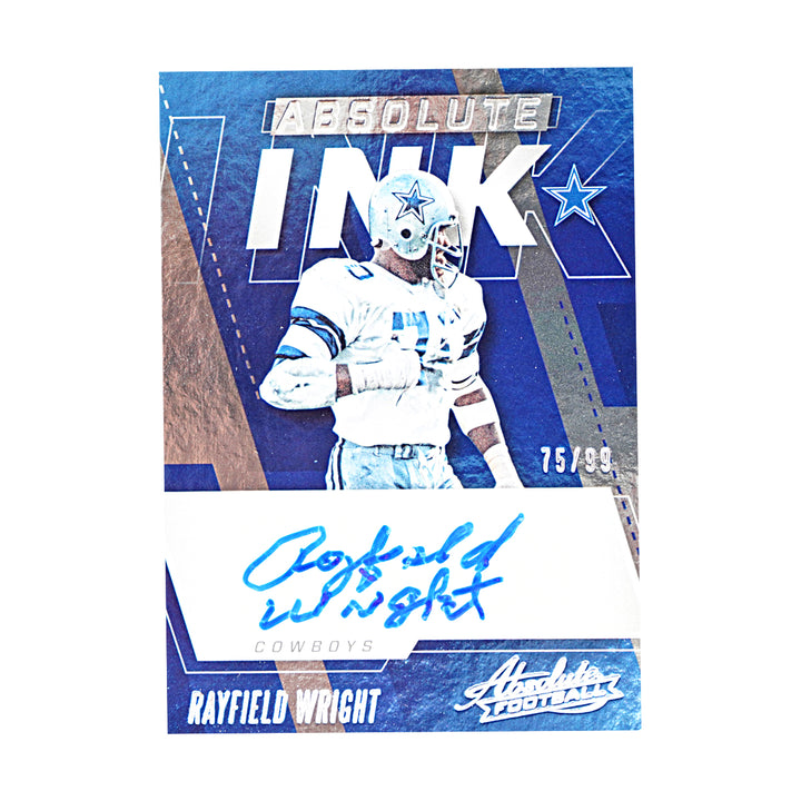 Rayfield Right Dallas Cowboys Autographed 2017 Panini Absolute Football 75/99 Card
