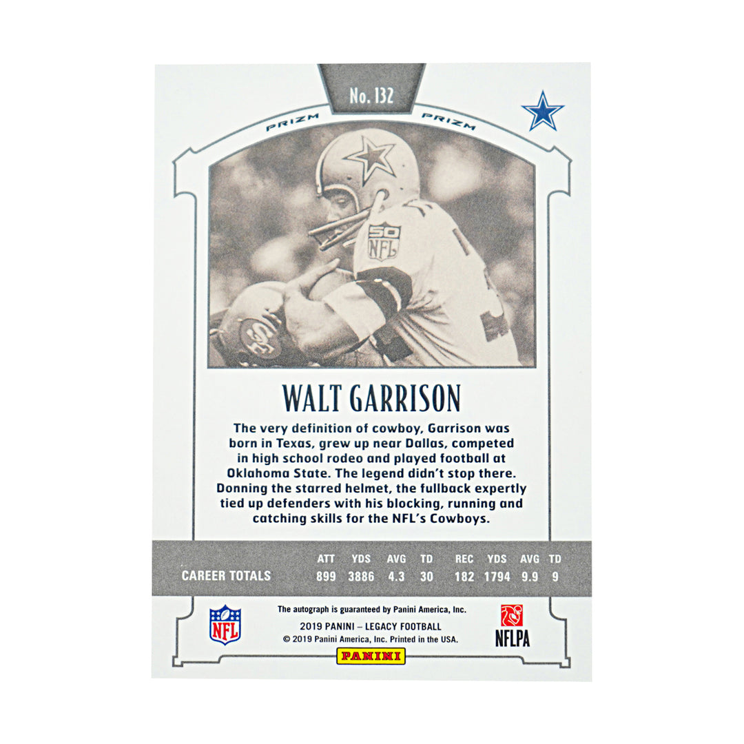 Walt Garrison Dallas Cowboys Autographed 2019 Panini Legacy Football Card
