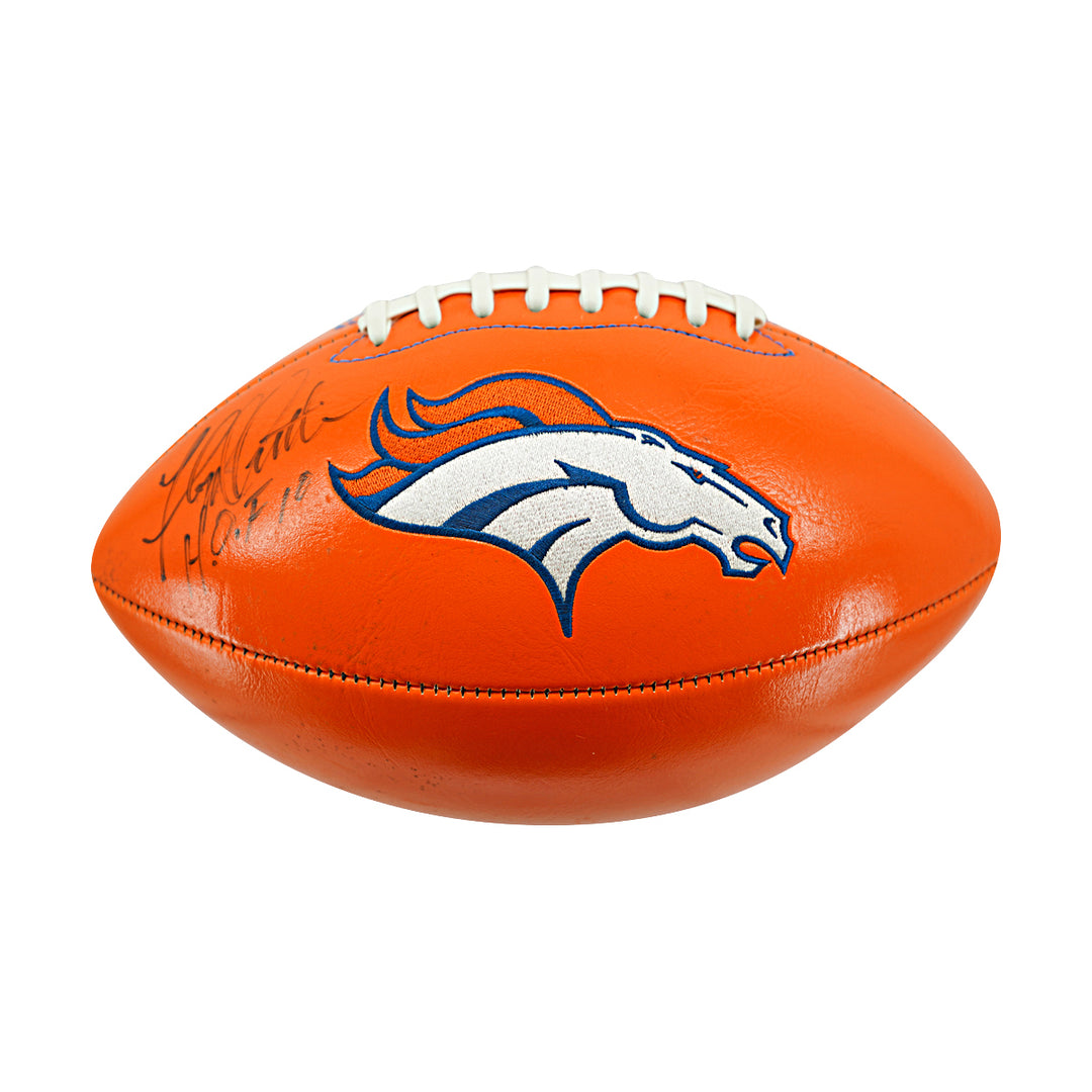 Floyd Little Denver Broncos Logo Autographed Inscribed Football JSA Holo