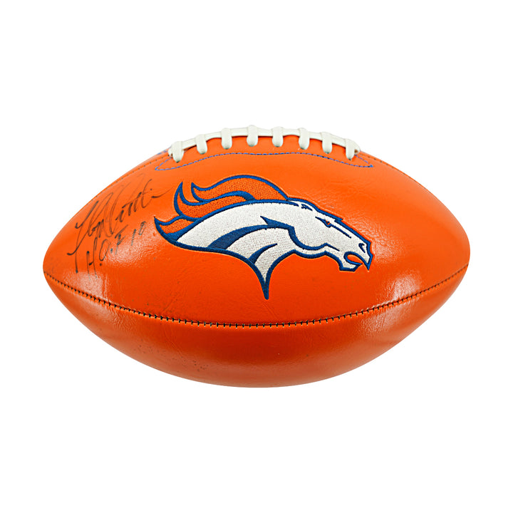 Floyd Little Denver Broncos Logo Autographed Inscribed Football JSA Holo
