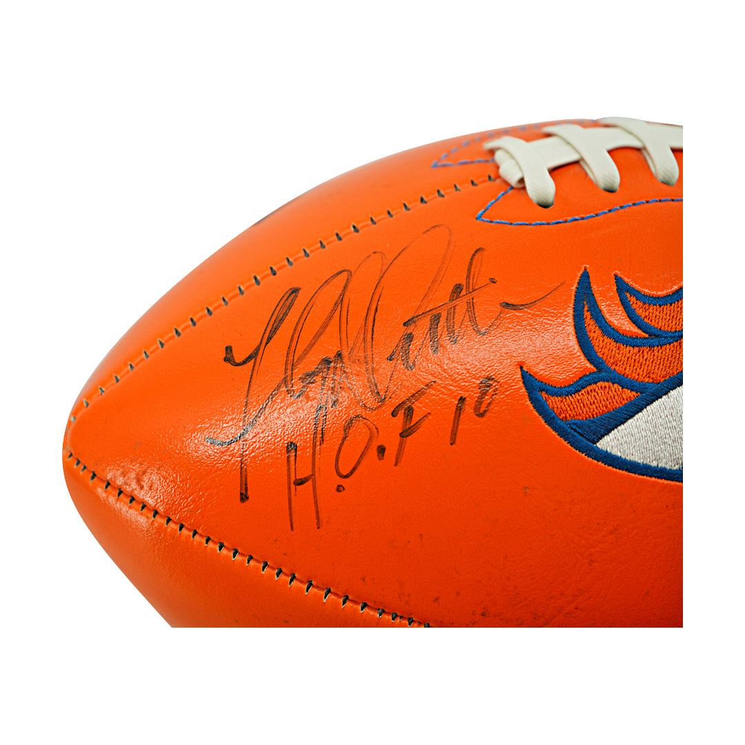 Floyd Little Denver Broncos Logo Autographed Inscribed Football JSA Holo