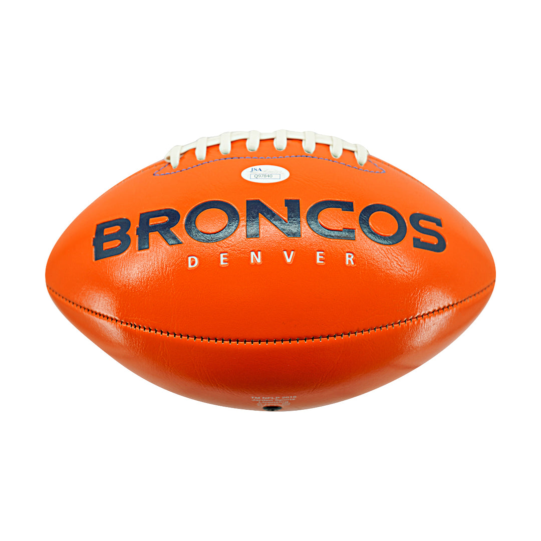 Floyd Little Denver Broncos Logo Autographed Inscribed Football JSA Holo