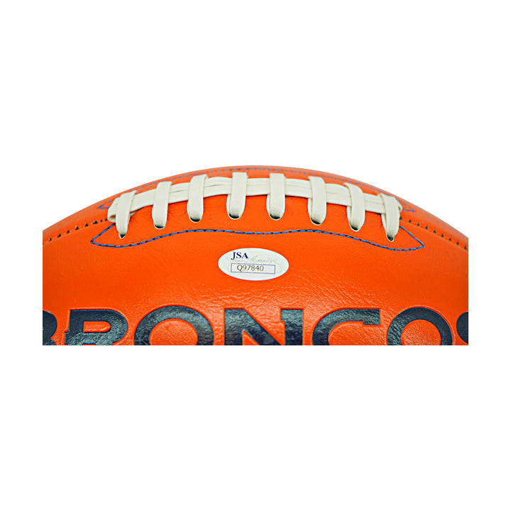 Floyd Little Denver Broncos Logo Autographed Inscribed Football JSA Holo