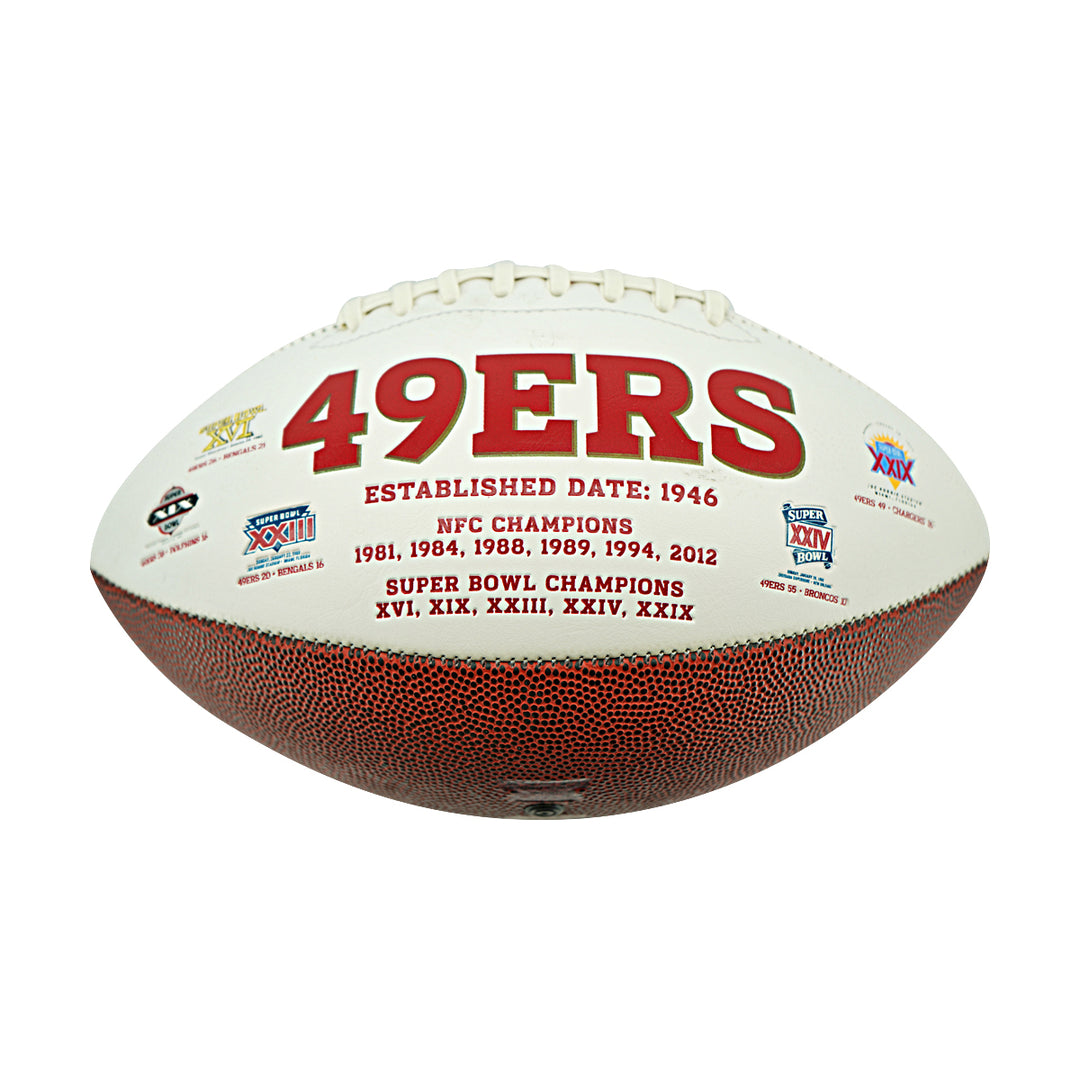 Dwight Clark San Francisco 49'ers Autographed Inscribed White Panel Football JSA Holo