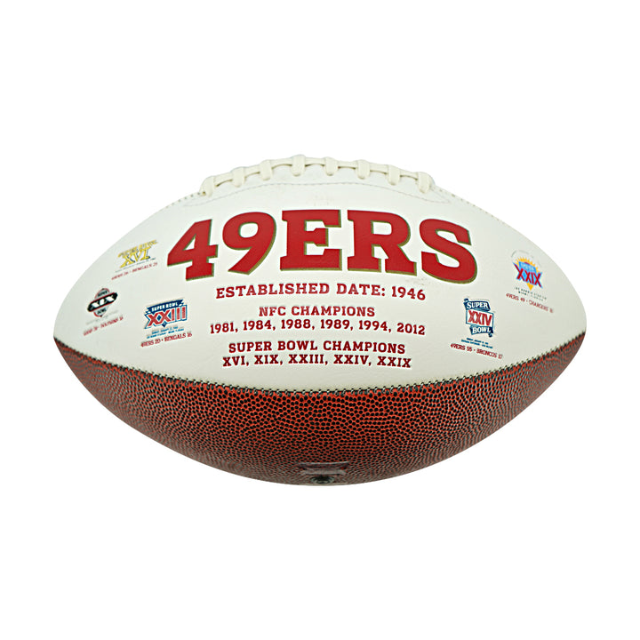 Dwight Clark San Francisco 49'ers Autographed Inscribed White Panel Football JSA Holo