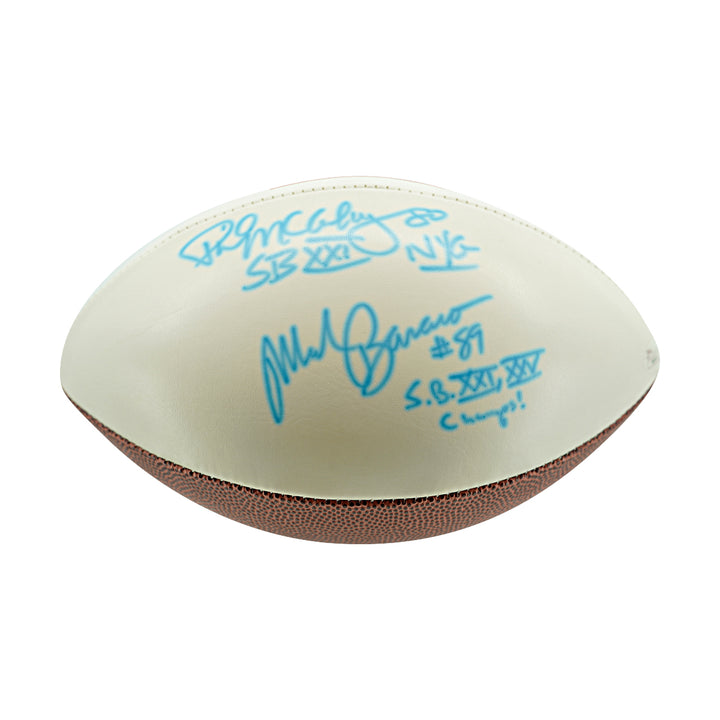 Mark Bavaro Phil McConkey New York Giants Dual Signed Inscribed White Panel Football JSA Holo