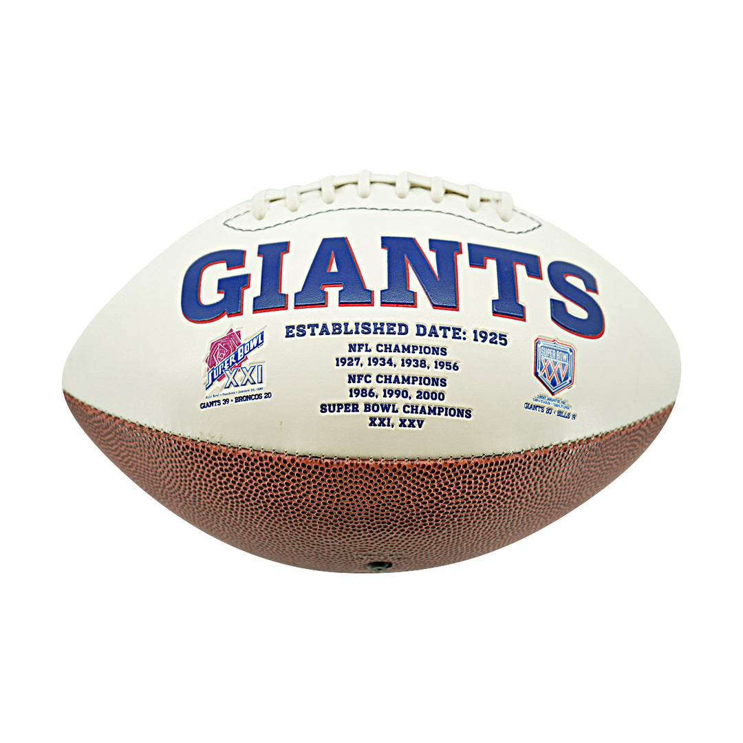 Mark Bavaro Phil McConkey New York Giants Dual Signed Inscribed White Panel Football JSA Holo