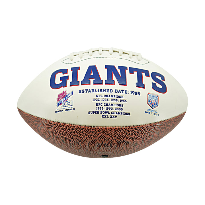 Mark Bavaro Phil McConkey New York Giants Dual Signed Inscribed White Panel Football JSA Holo