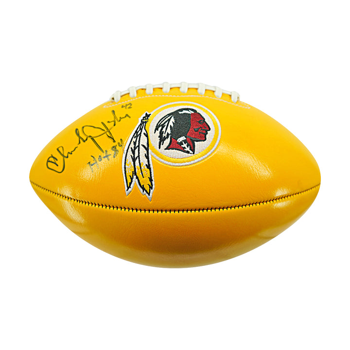 Charlie Taylor Washington Redskins Logo Autographed Inscribed Football JSA Holo