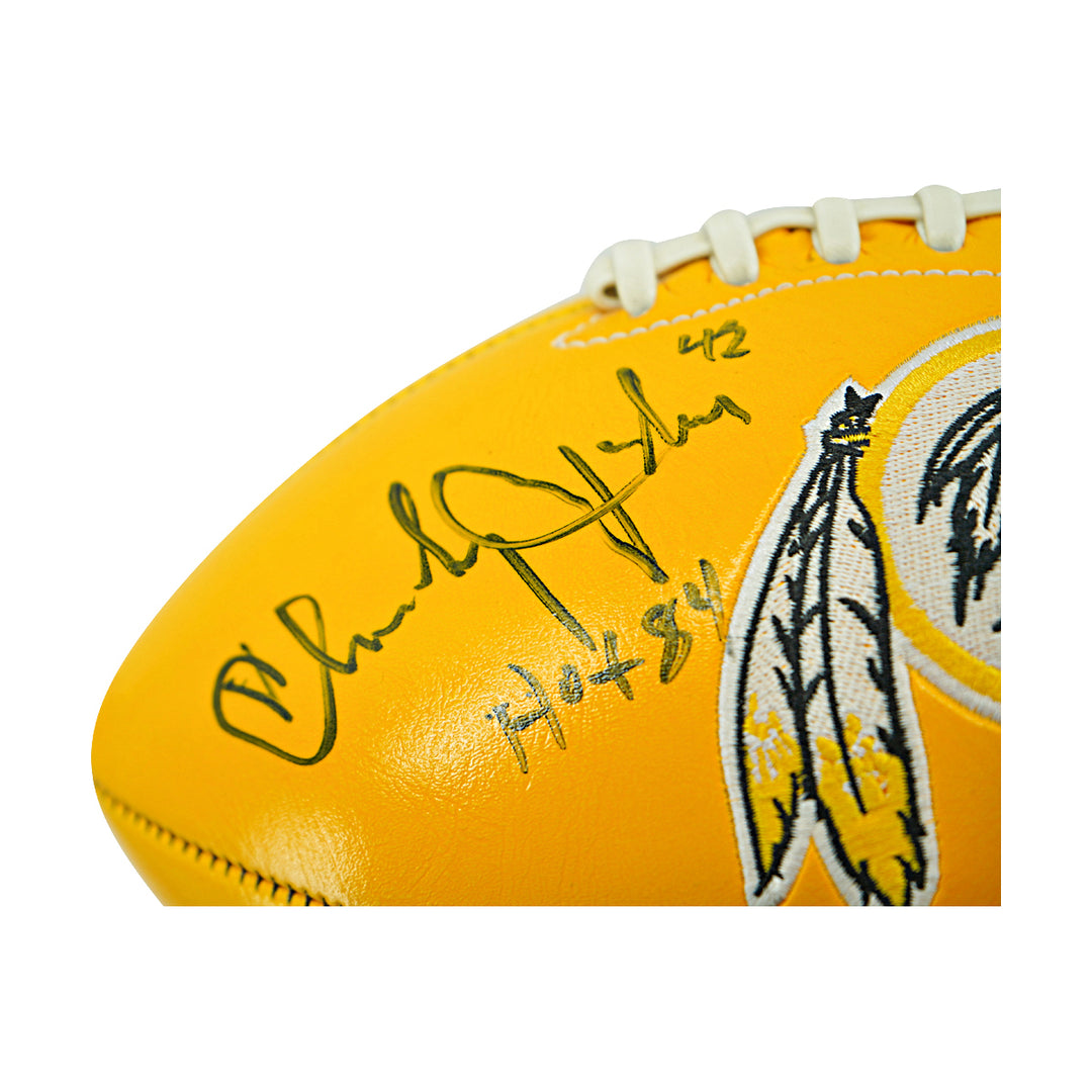 Charlie Taylor Washington Redskins Logo Autographed Inscribed Football JSA Holo
