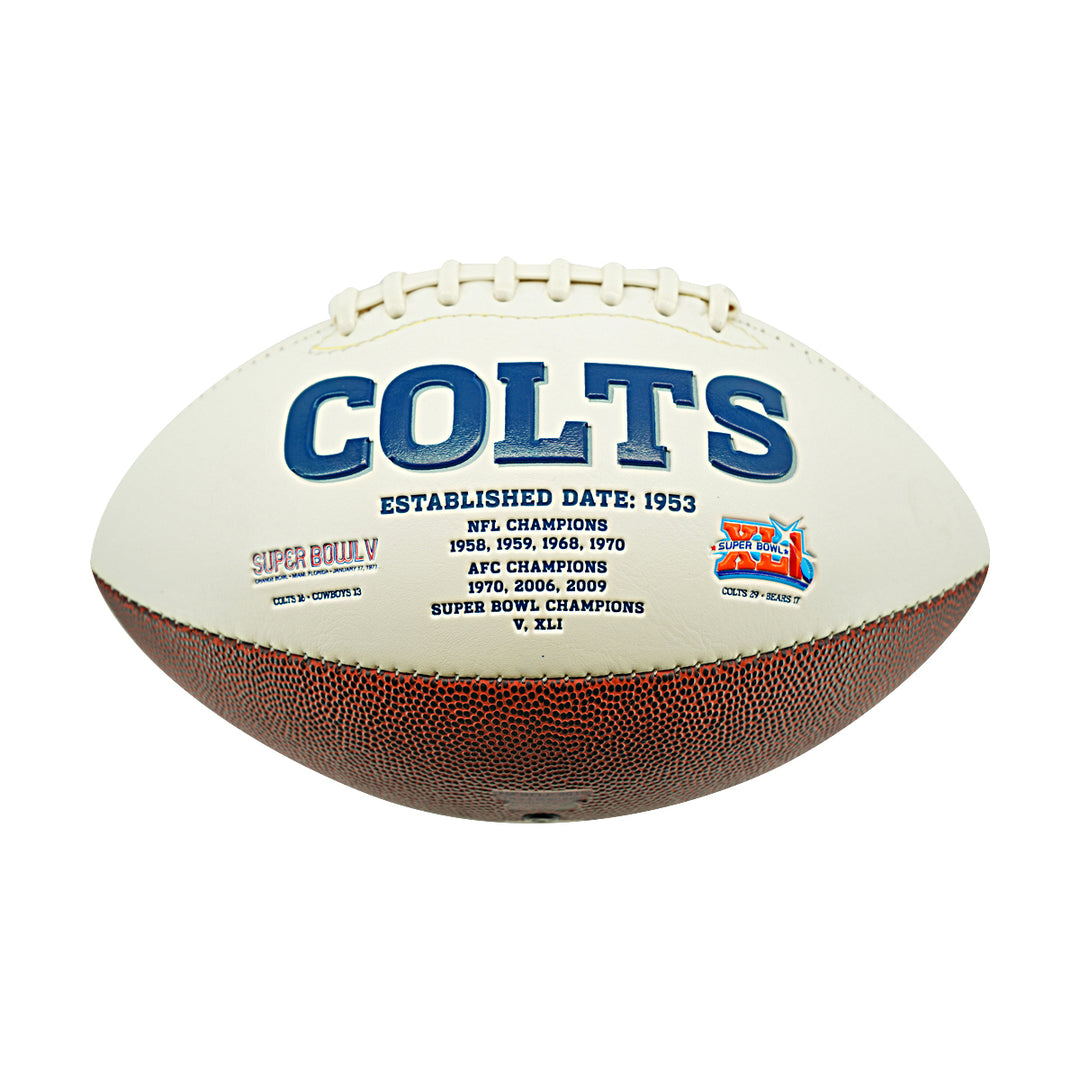 Gino Marchetti Baltimore Colts Autographed Inscribed White Panel Football JSA Holo