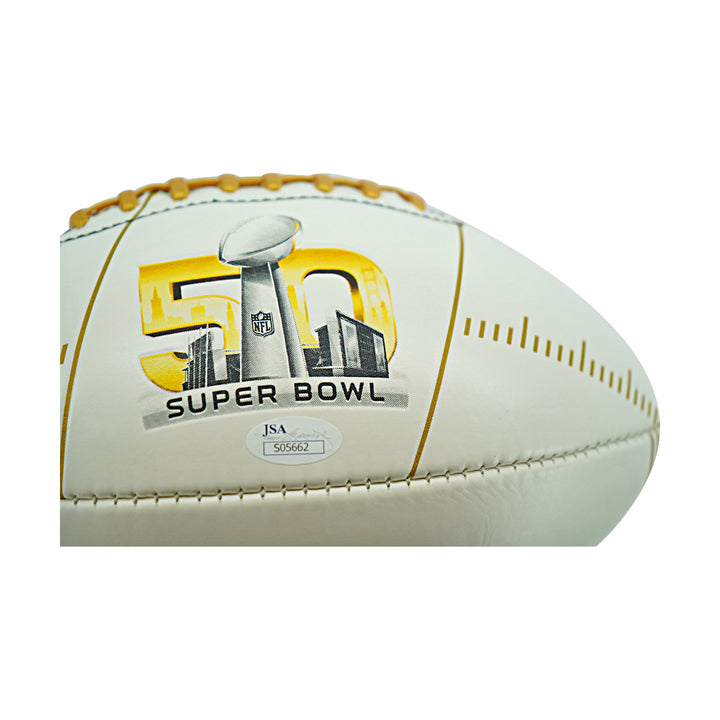 Len Dawson Kansas City Chiefs Autographed Inscribed SB 50 Logo Football JSA Holo