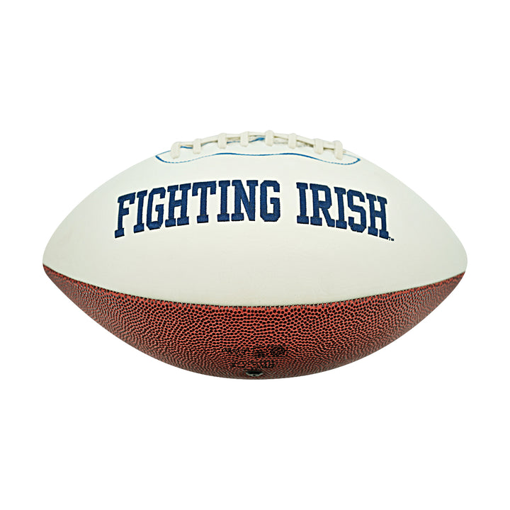 Rocky Bleier Notre Dame University Autographed Inscribed White Panel Football JSA Holo