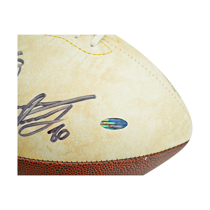 Jeremy Shockey Amani Toomer New York Giants Autographed White Panel Football Steiner Holo