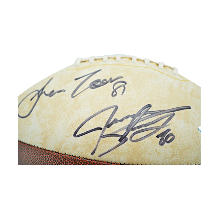 Jeremy Shockey Amani Toomer New York Giants Autographed White Panel Football Steiner Holo