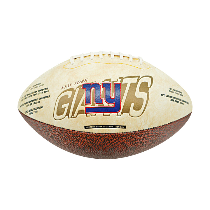 Jeremy Shockey Amani Toomer New York Giants Autographed White Panel Football Steiner Holo