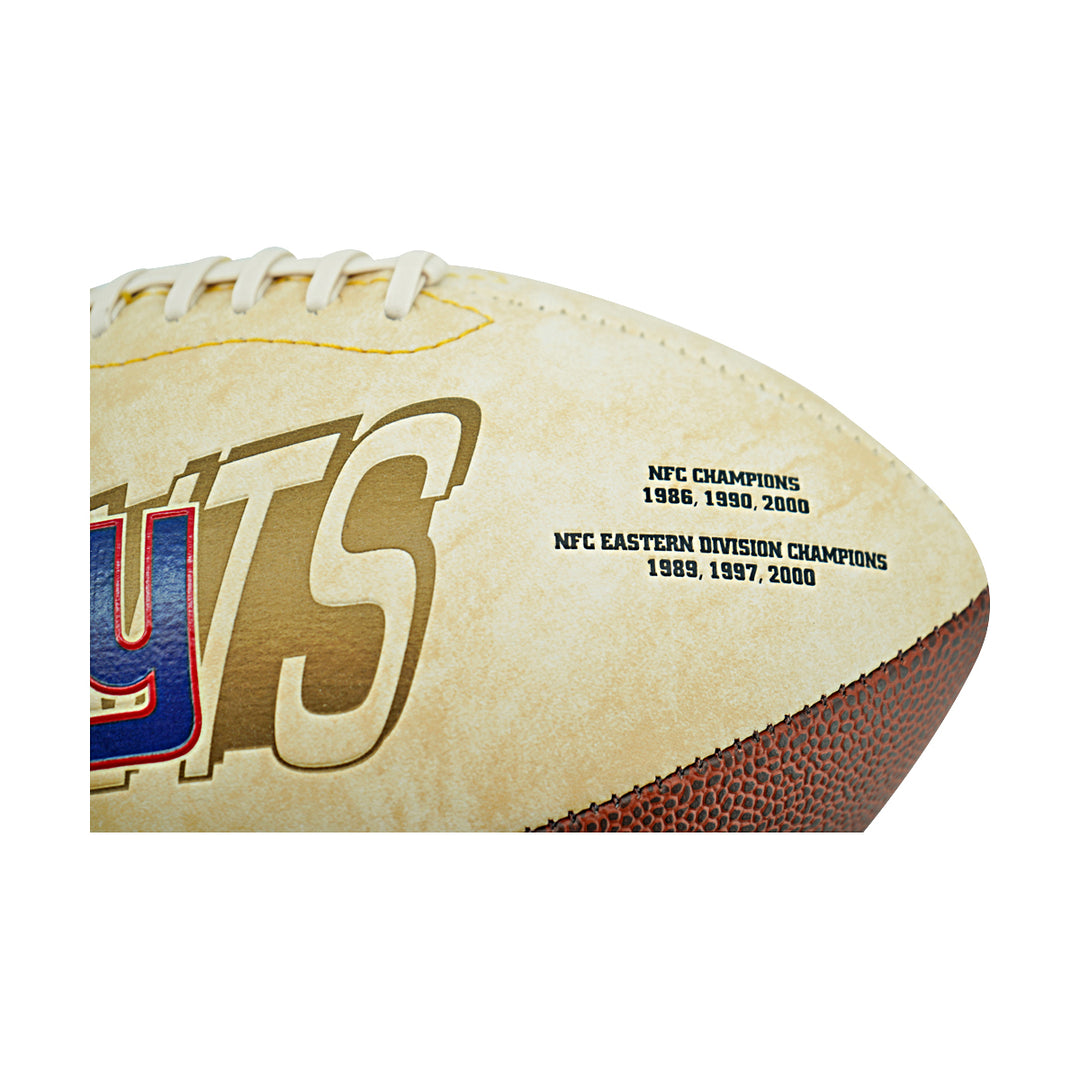 Jeremy Shockey Amani Toomer New York Giants Autographed White Panel Football Steiner Holo