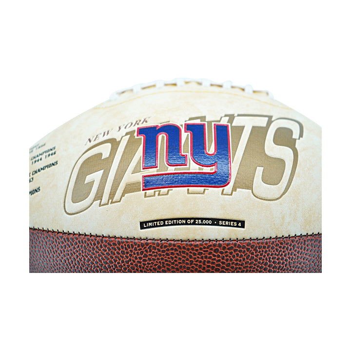 Jeremy Shockey Amani Toomer New York Giants Autographed White Panel Football Steiner Holo