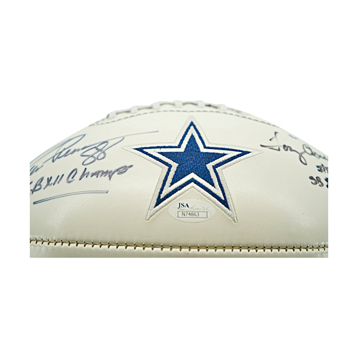 Drew Pearson Tony Hill Dallas Cowboys Dual Signed White Panel Football JSA Holo