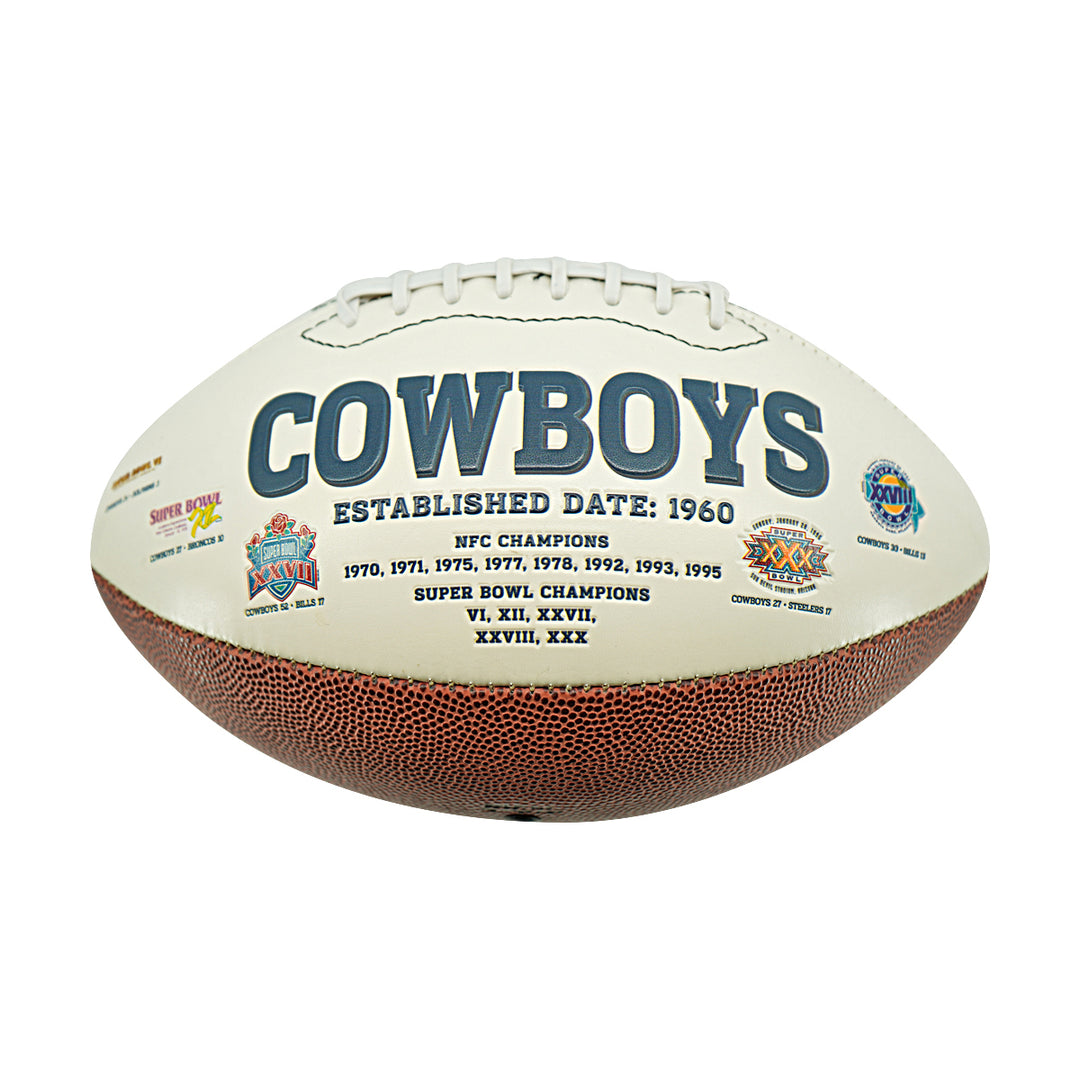 Drew Pearson Tony Hill Dallas Cowboys Dual Signed White Panel Football JSA Holo