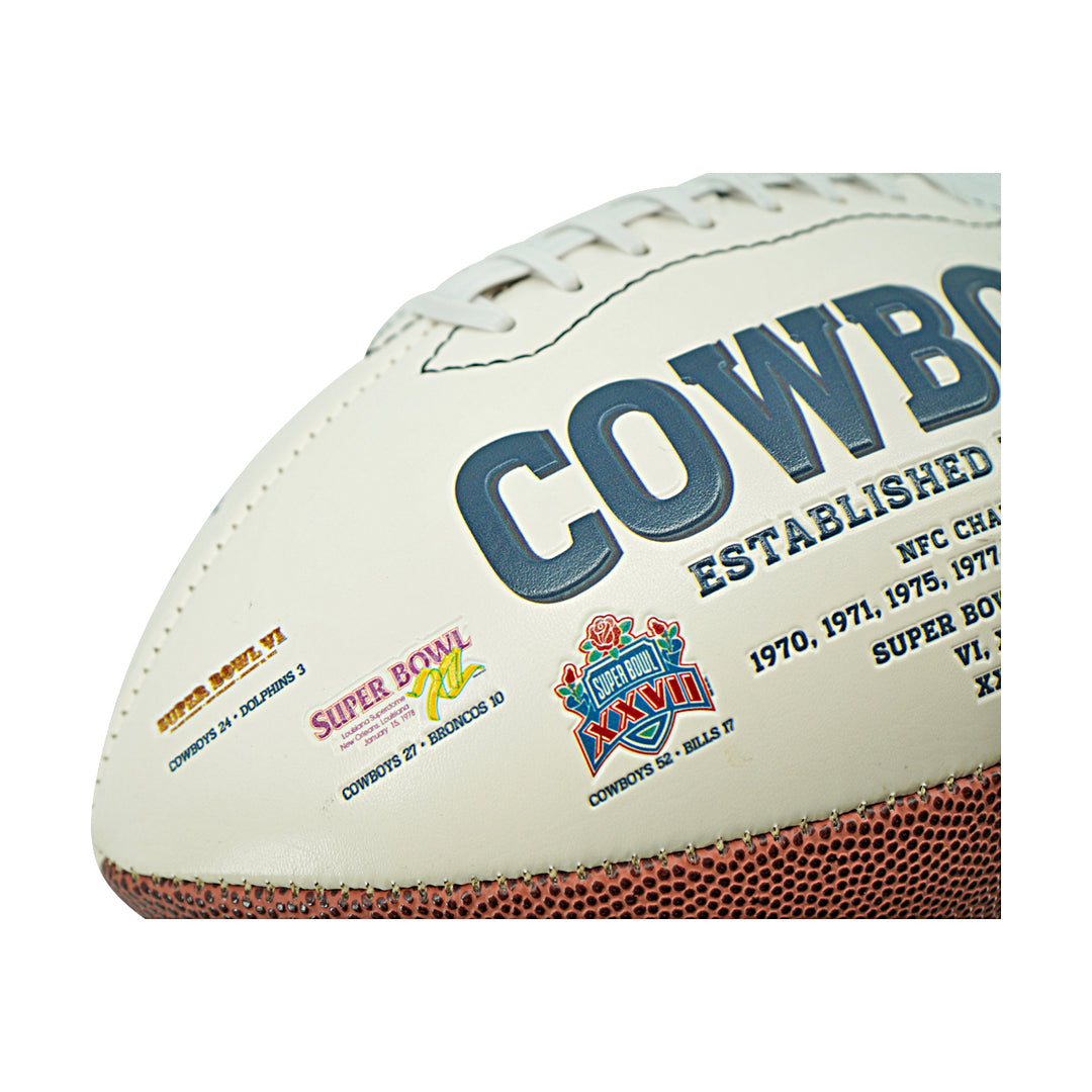 Drew Pearson Tony Hill Dallas Cowboys Dual Signed White Panel Football JSA Holo