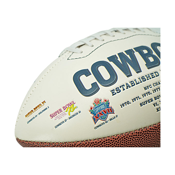 Drew Pearson Tony Hill Dallas Cowboys Dual Signed White Panel Football JSA Holo