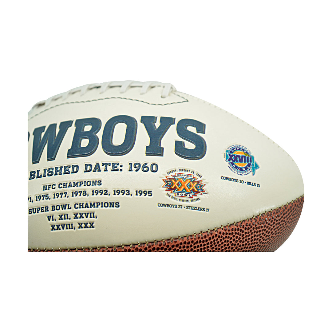 Drew Pearson Tony Hill Dallas Cowboys Dual Signed White Panel Football JSA Holo