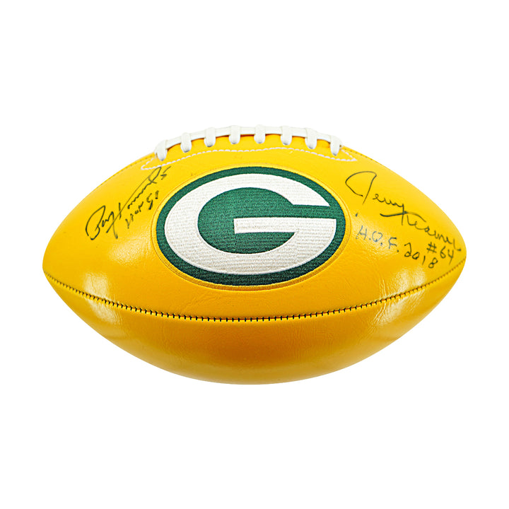 Paul Hornung Jerry Kramer Green Bay Packers Logo Dual Signed Football  JSA Holo