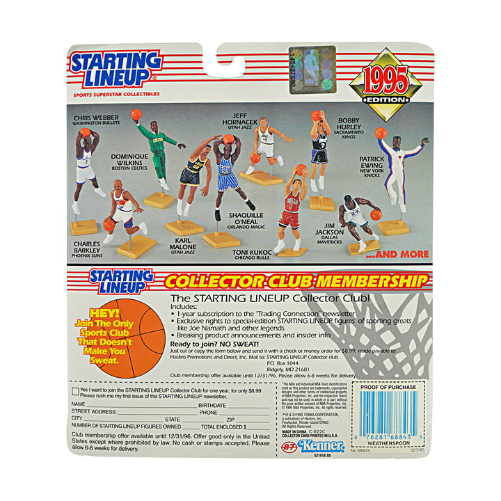 Clearance Weatherspoon Philadelphia Sixers 1995 Kenner Starting Lineup