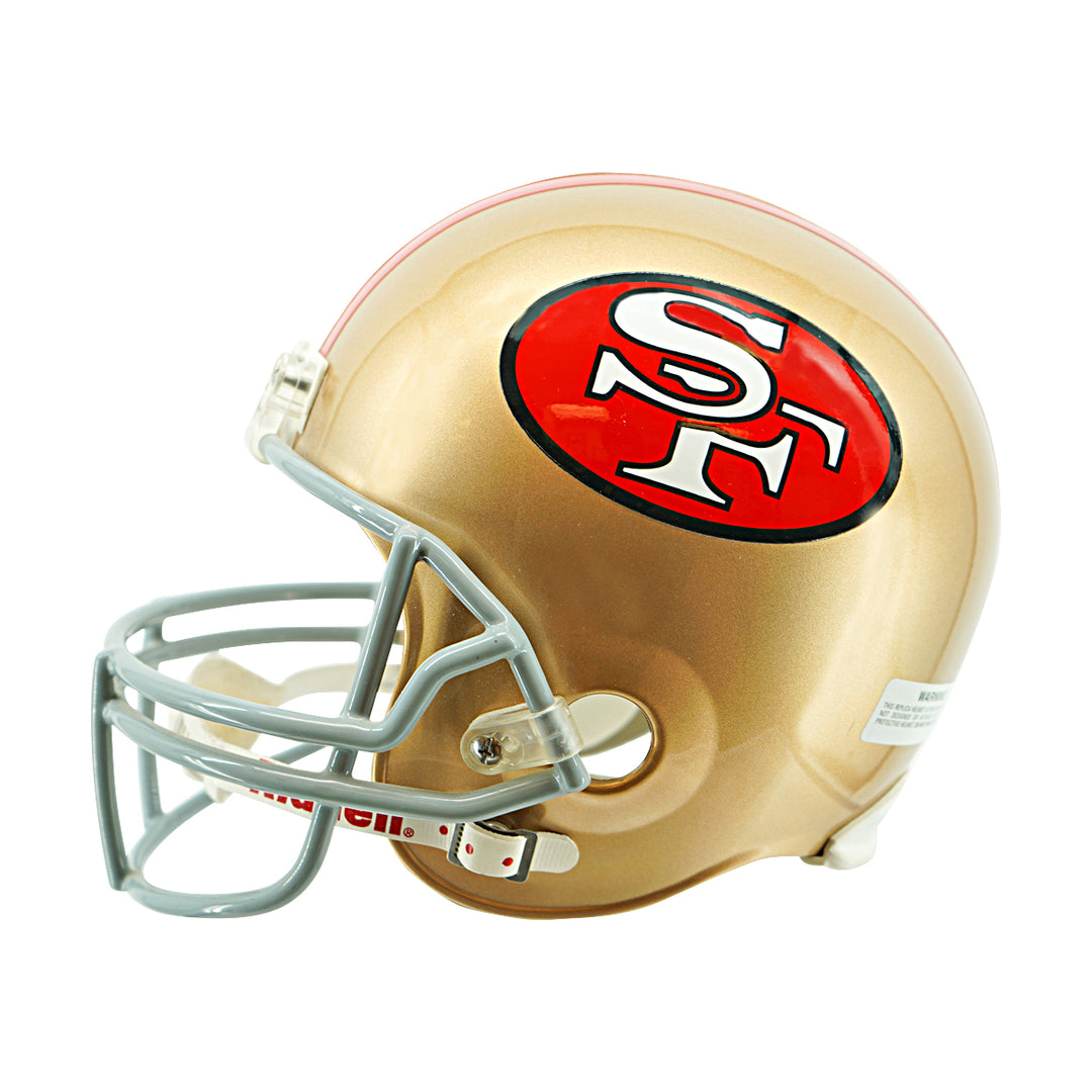 Joe Montana San Francisco 49ers Autographed Inscribed Ridell Replica Helmet JSA LOT
